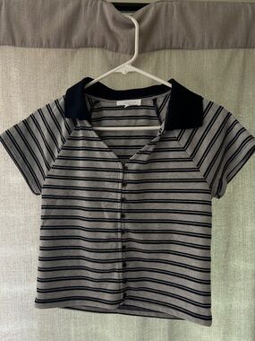 kirious Los Angeles striped cropped top